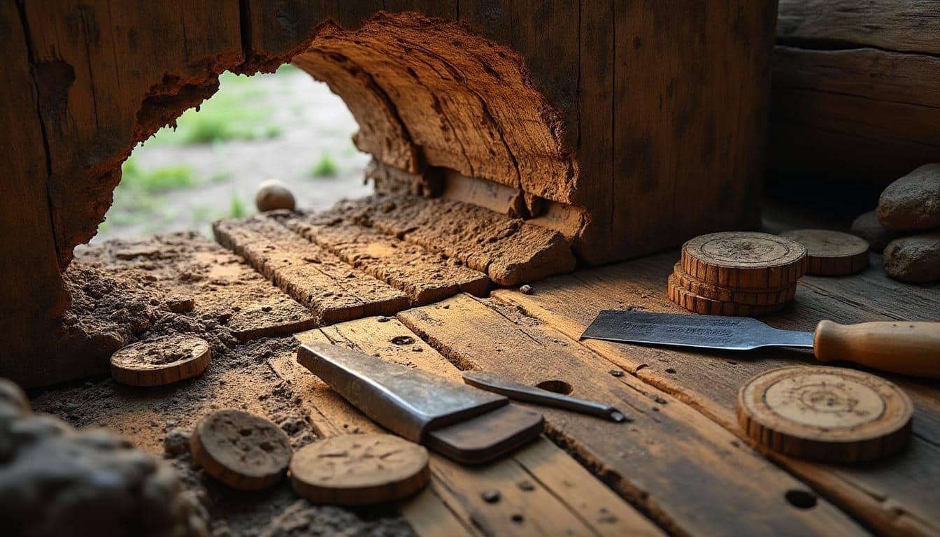 Réparer un chevron fendu dans un grenier ancien
