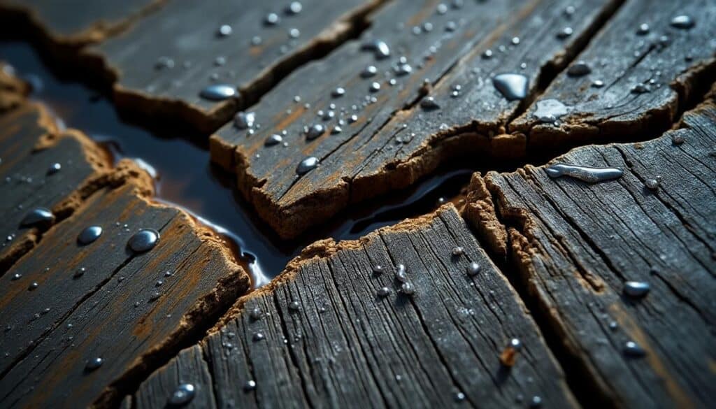 Protéger un chevron fendu lors de pluies récurrentes