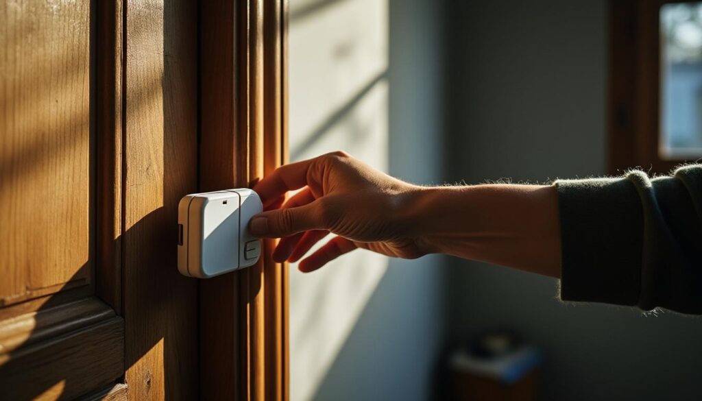 Fonctionnement d’une alarme de porte dans une maison individuelle
