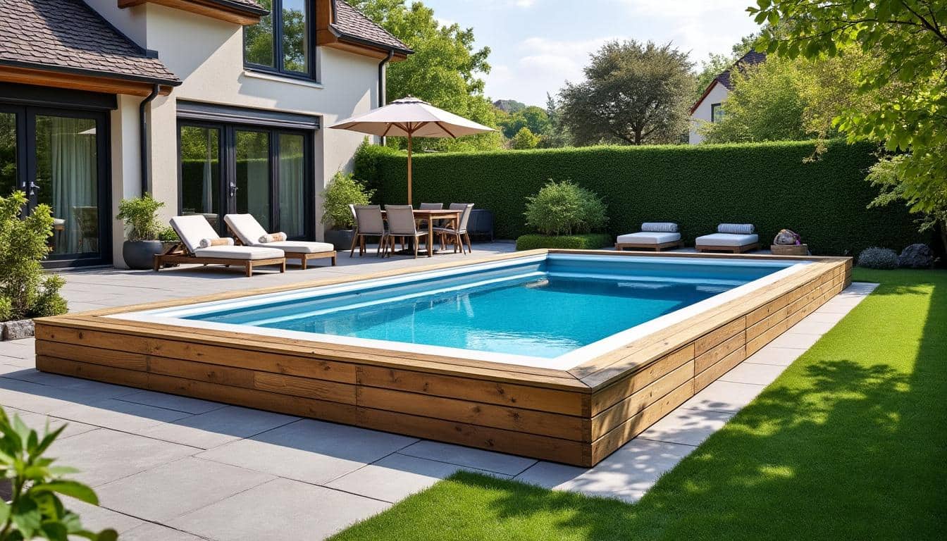 Illustration: Les matériaux et styles pour une piscine hors sol 6x3 rectangulaire