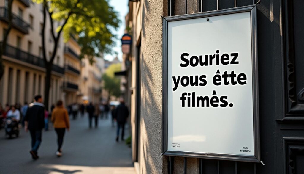 Souriez vous êtes filmés : panneau à imprimer gratuit et conforme