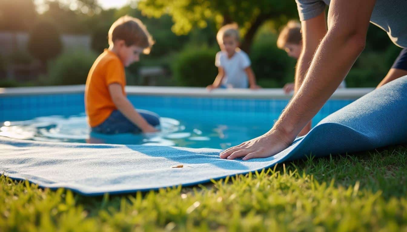 Illustration: Pourquoi un tapis protecteur est-il un accessoire indispensable sous une piscine hors sol ?