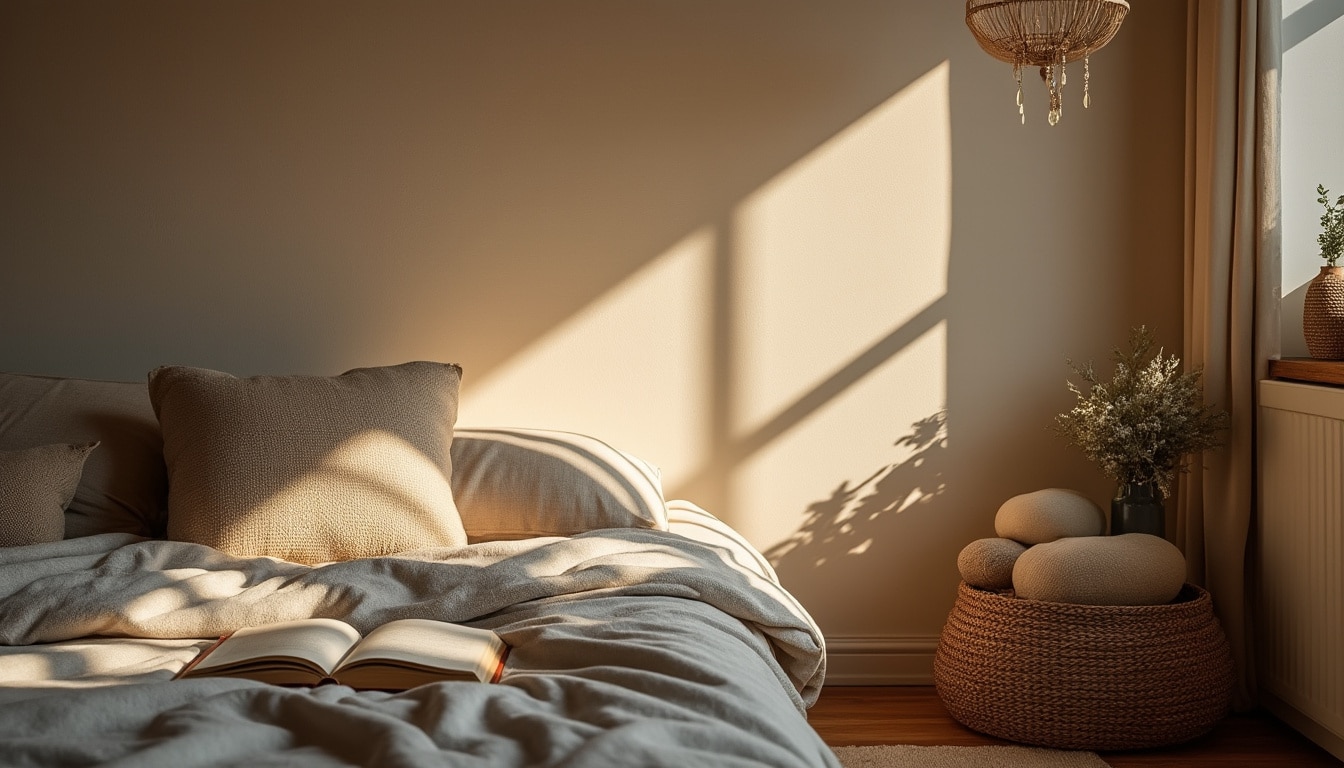 Applique murale de chambre en rotin : lumière naturelle et déco cosy