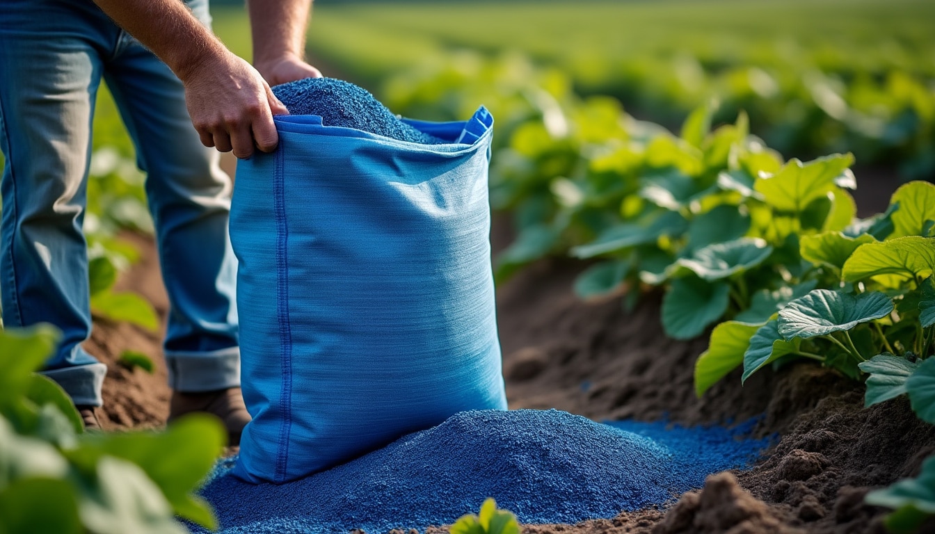 Engrais bleu de 25 kg : efficacité et dosage pour vos cultures